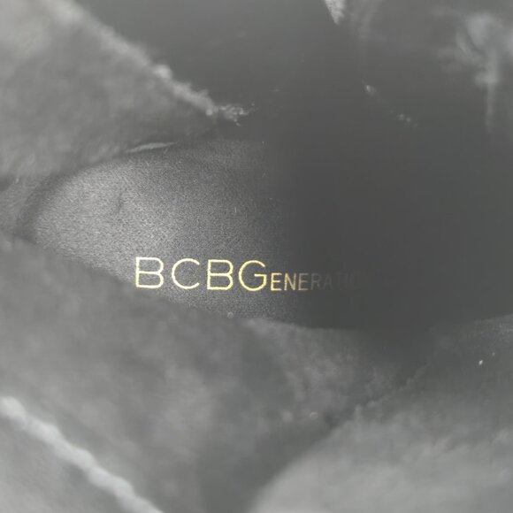 BCBG Lace Up High Heel Boots Plaid Black White Preppy Combat Hiker Boots Sz 5.5 - Picture 12 of 12